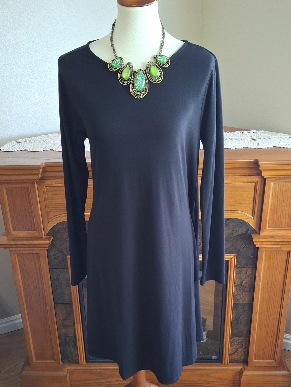 Zenana Black Long-Sleeve A-Line Dress
